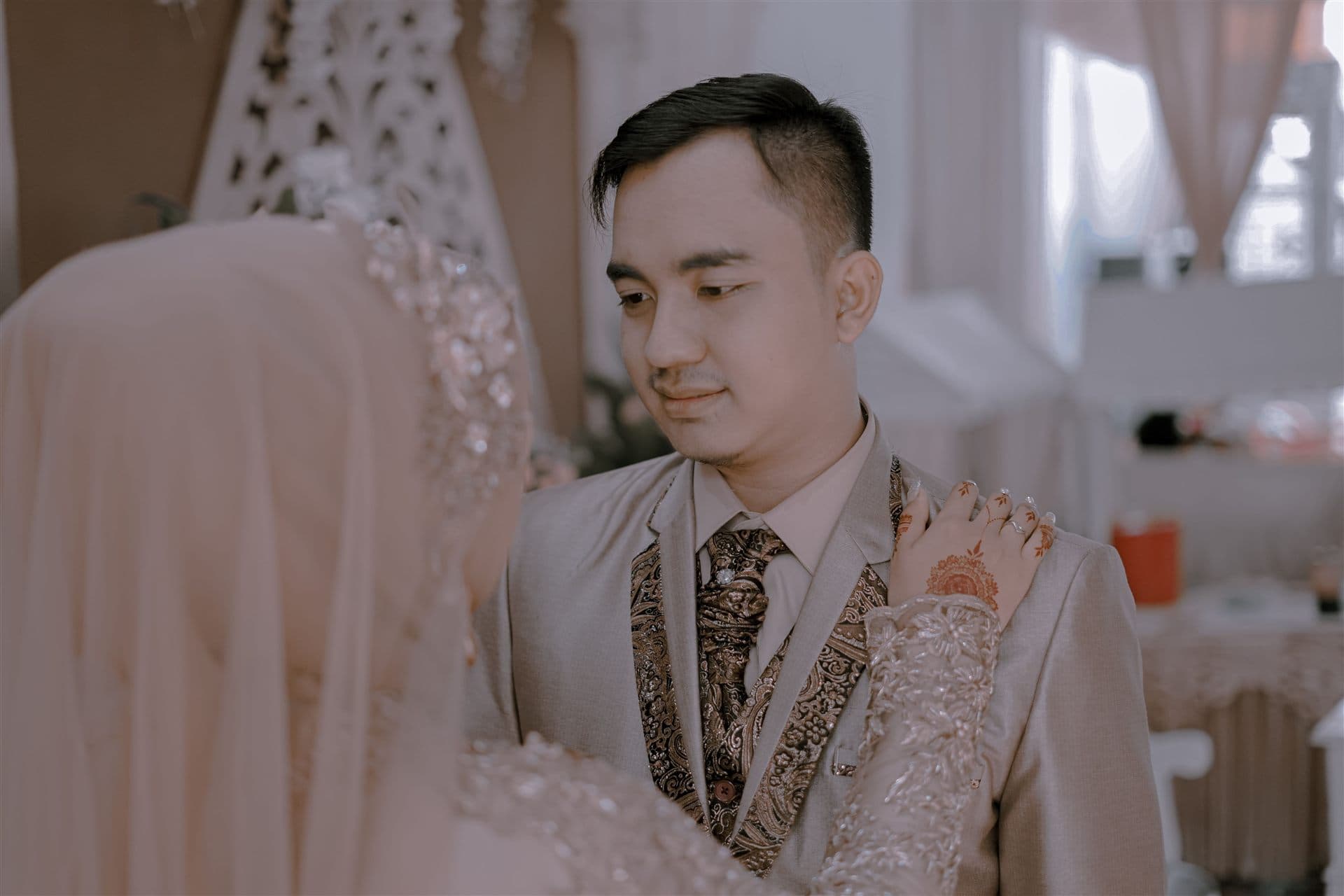 A couple at their nikah ceremony