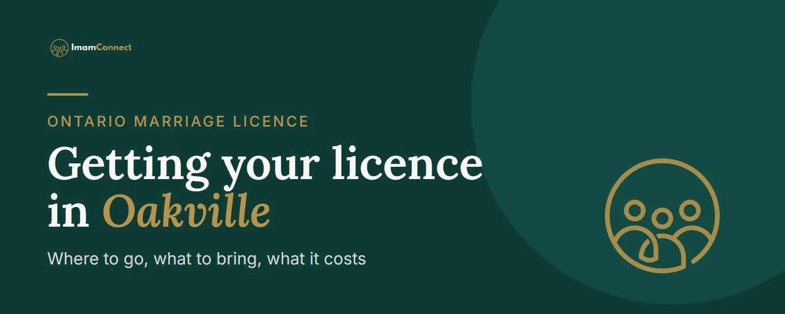 Marriage licence in Oakville, Ontario