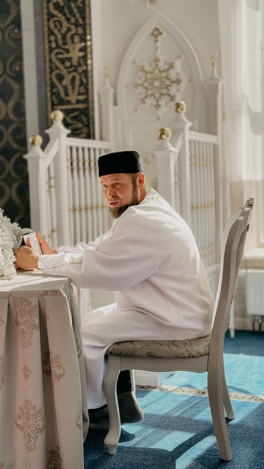 An imam conducting a nikah ceremony